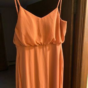 Floor length terracotta dress